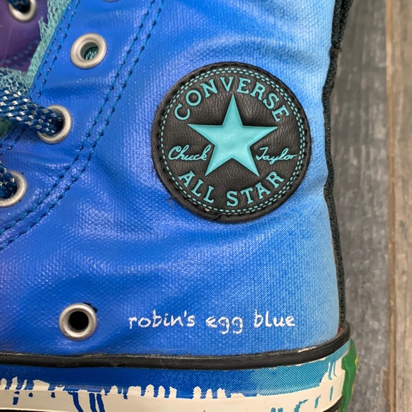 Convers Crayola colab robins egg blue high tops - Picture 3 of 12